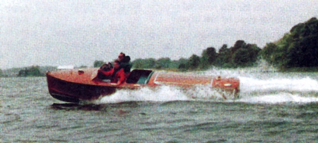 Miss Talbot, a wooden speedboat