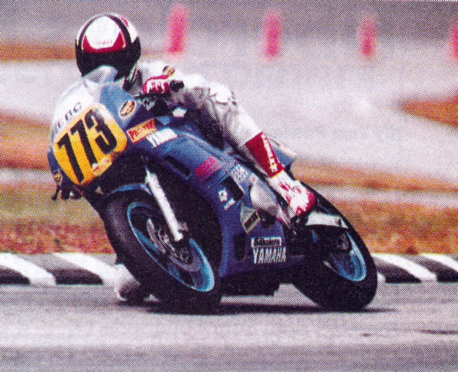 Sung Ho Kim racing his motorcycle
