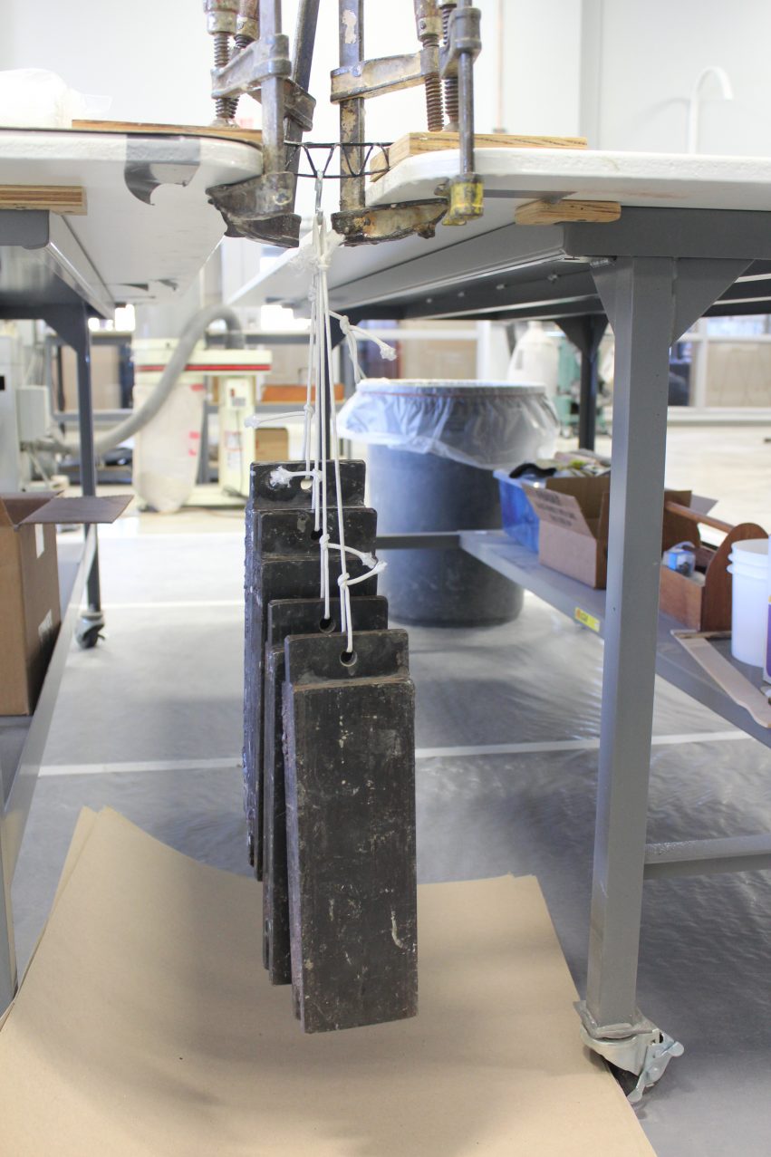 This 6" carbon fiber composites merit badge bridge held 80 lbs. before failing.