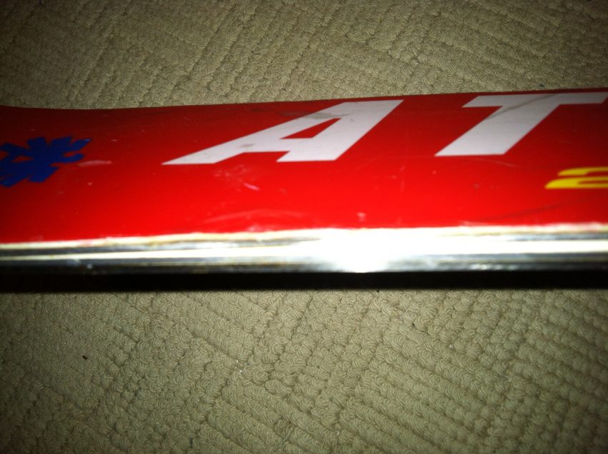Ski repair complete, ready for wax, and then the race.