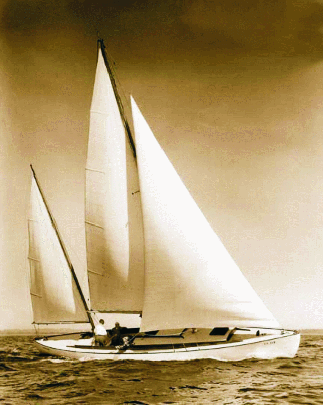 ARION was said to be the first auxiliary sailboat built in fiberglass and the largest one-piece hull of reinforced plastic in the world" when she was launched in 1951.