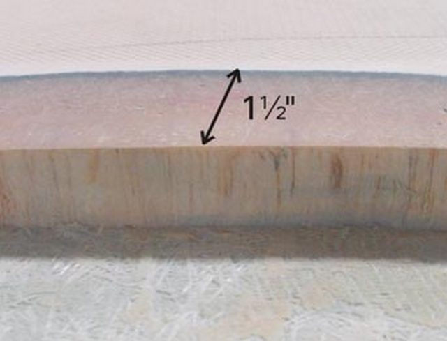 Since the skin was 1/8" thick, I needed to grind 1½" back from the edge of the cut to make a 12:1 bevel.
