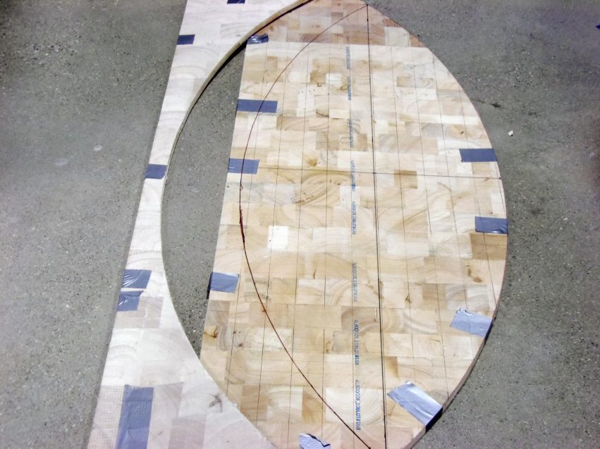 1/2" balsa core cut to shape for the skimboard