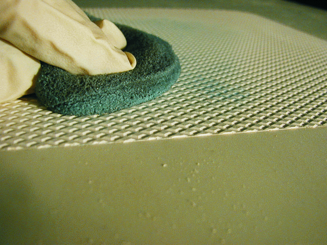 Apply mold release wax to the existing non-skid