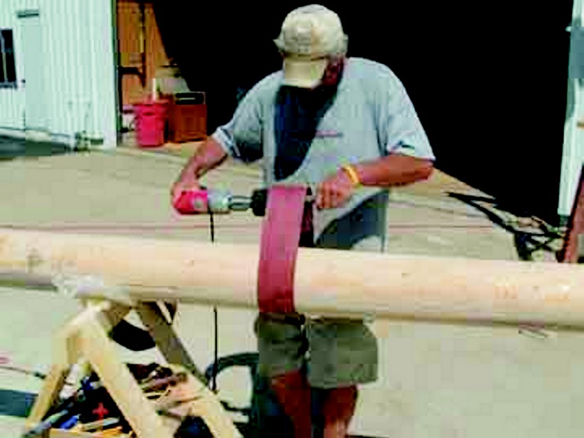A sanding belt was placed on a drill with a rubber drum to get the final rounding.