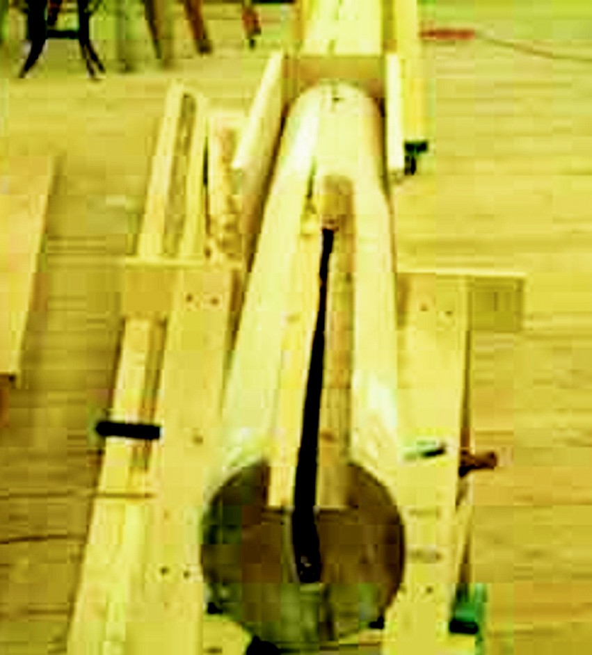 The excavation was prepared to receive a custom sitka spruce Dutchman.