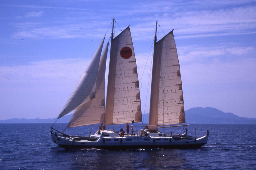 The Pahi 63, is another James Wharram-designed Polynesian-style sailing catamaran.