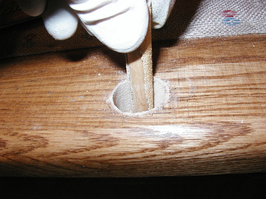 Sand furniture parts before using G/5 Five-Minute Adhesive to bond them.