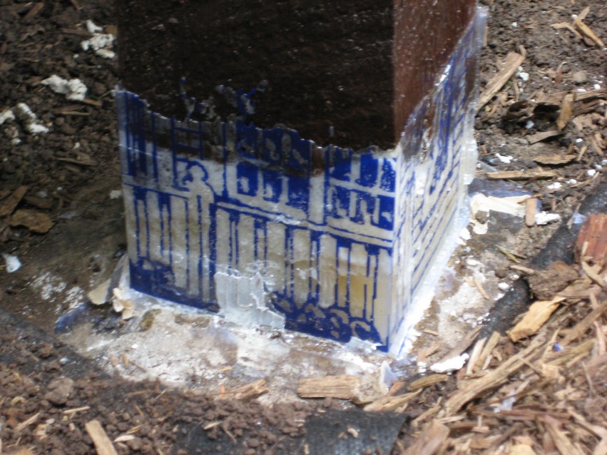 The forms were removed from the cured epoxy revealing the ink that transferred from the inside of the form to the epoxy.