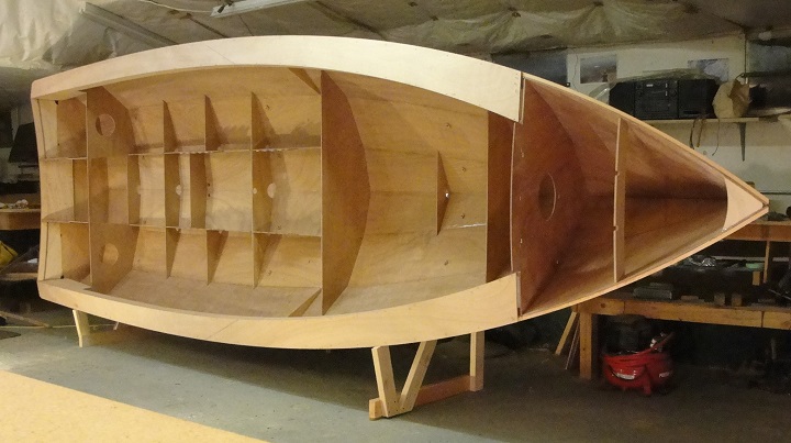All 10 of the PT Skiff's frames are located with tongues that fit into slots in the hull, so there is not much measuring.