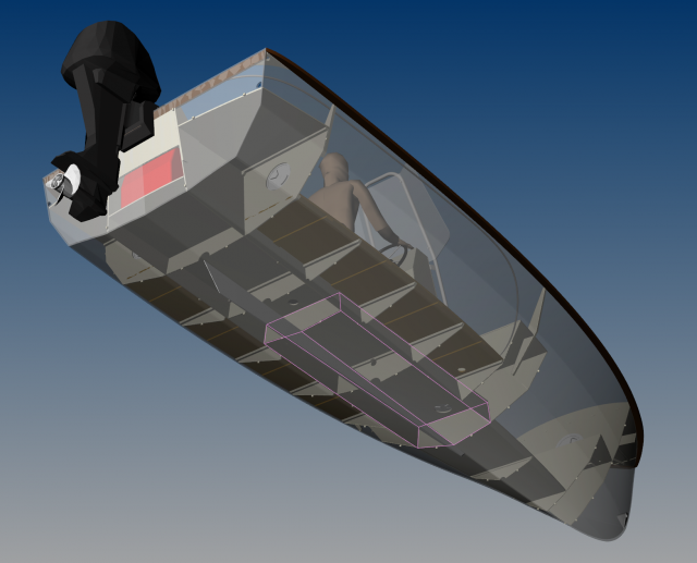 The tank is part of the structure of the boat. It fills and drains automatically. the ballast can either be kept in, or kept out by locking the air vent valve located near the steering wheel.