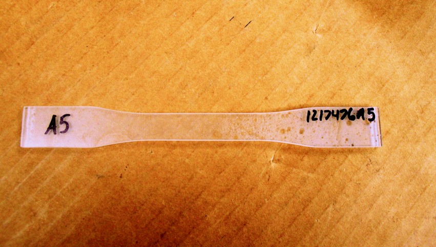 An epoxy tensile specimen before testing.