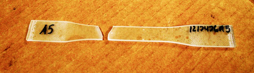 The same tensile specimen after testing.