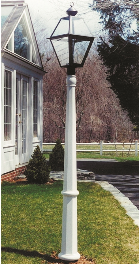 The completed custom lantern post.