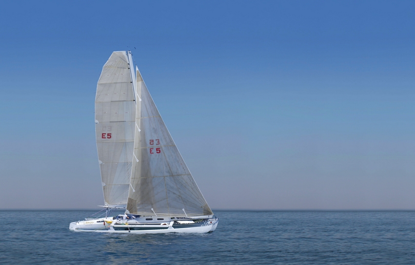 ADAGIO, Meade Gougeon's long-lasting cold-molded trimaran is the quintessential pioneer of speed in multihull sailboats.
