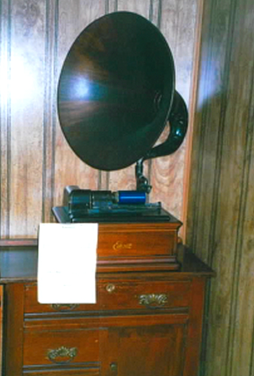 The horn of the Edison Concert phonograph, clamped while awaiting cure.