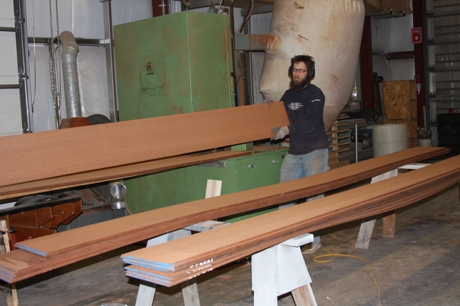 Good quality Honduran Mahogany is getting harder and harder to find. Van Dam buys entire logs or even entire tree trunks from sources developed over many years of building boats. 