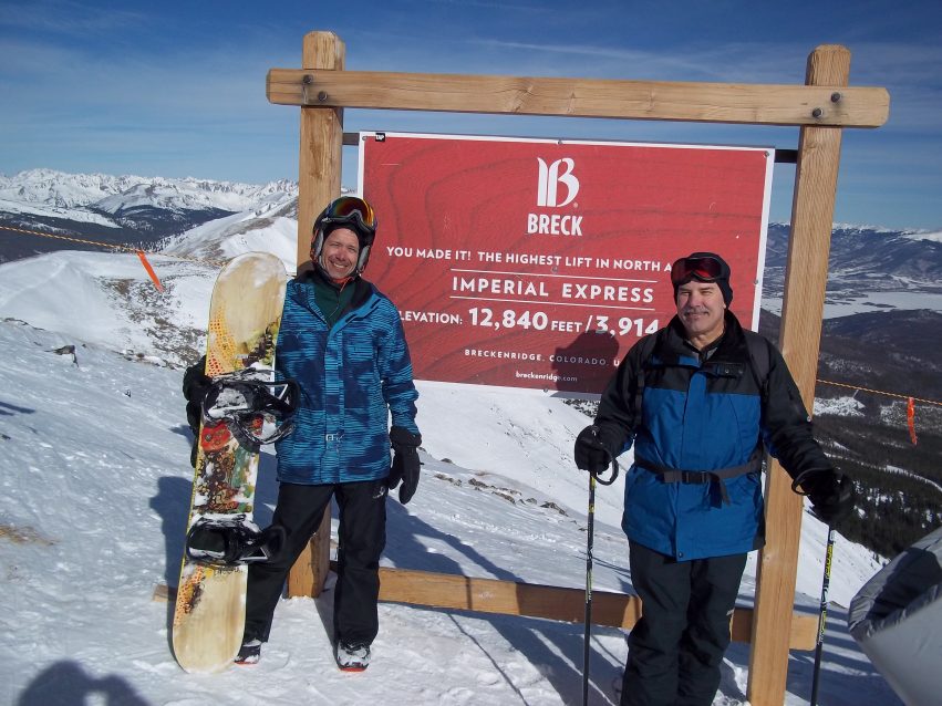 Michael at Breck before the snowboard was damaged