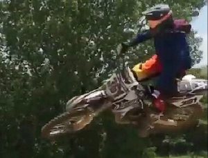 Blake jumps with his motocross bike