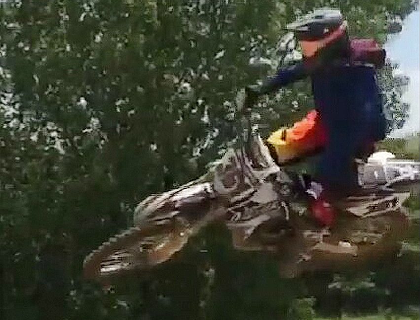 Blake jumps with his motocross bike