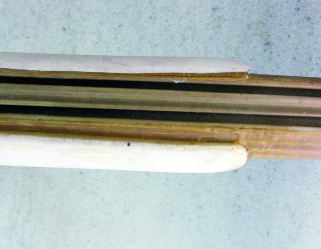 Close-up of the rounded PVC sleeve end