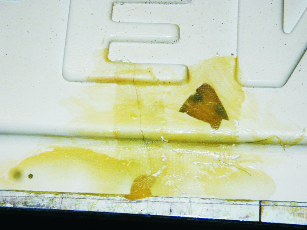 Missing parts and cracks were filled with G/flex 655 and covered with 4 oz cloth.