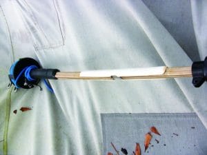 The repaired furler with PVC sleeve