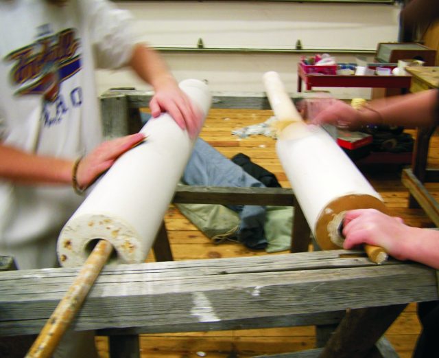 Sanding mandrels for model rocket's body tubes.
