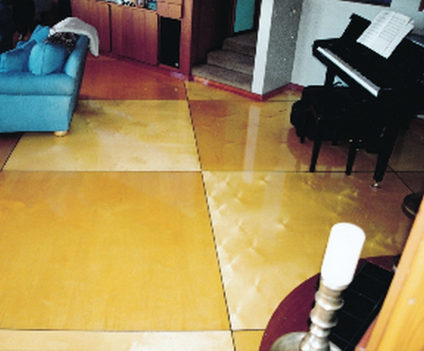 Birch checkerboard floor