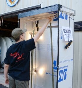 The finished product: fully cured hiking staves ready to hit the trail.