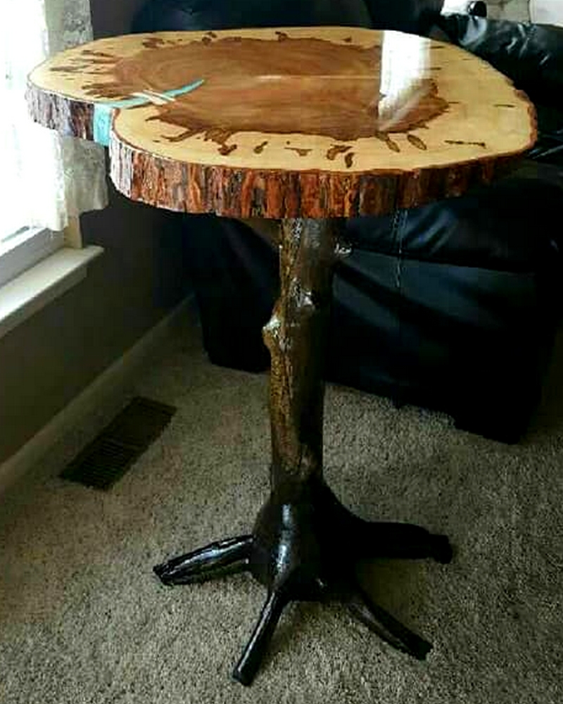 A live edge table by George Zilich of Ohio.