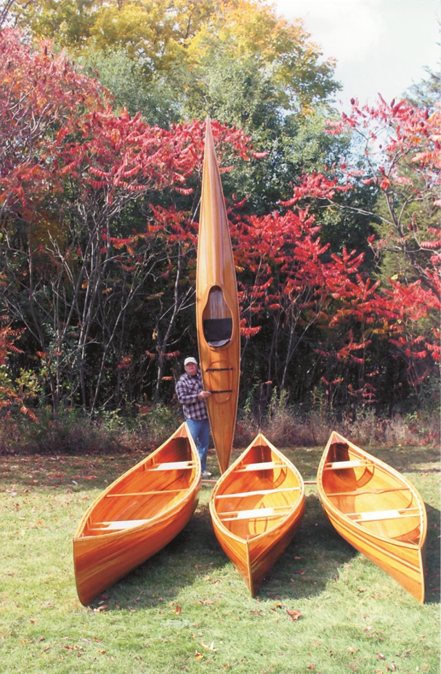Four western red cedar canoes built with WEST SYSTEM Epoxy