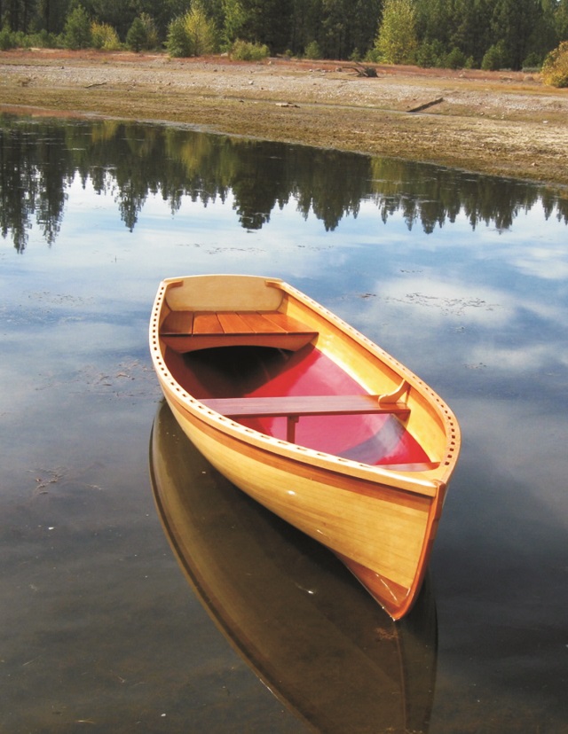 Wide sugar pine, Redwood, and Western red cedar boat by David Harry of Chester, CA.