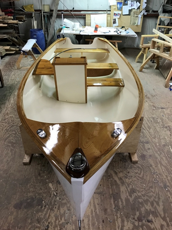 With the interior painted, the hardware was installed. It’s important to seal all holes with epoxy after they are drilled.