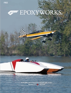 Epoxyworks 51 cover, Jon Staudacher hydroplane and airplane