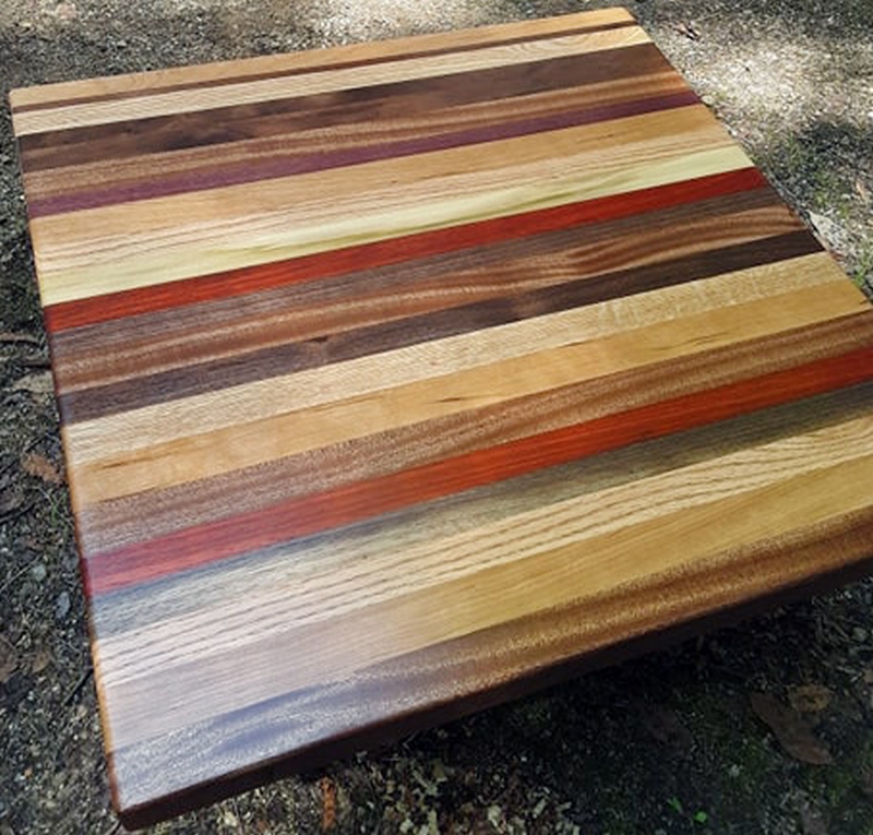 Hardwood surface created by David S. Wilburn. Will be installed in a friend's high-end butcher shop.