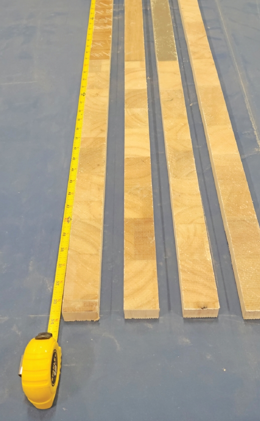 The four balsa core replacement test samples