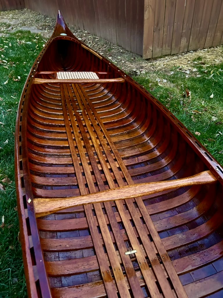 "The entire floor rack was coated with 105/207 and topped with varnish." From the article, "Giving a Canoe a Second Life" by Greg Hatten, featured in Epoxyworks 61.