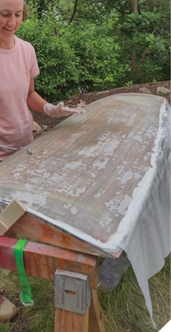 Rudder Repair -Amy Lahr, Epoxyworks #62 - Spring 2026 Issue.
